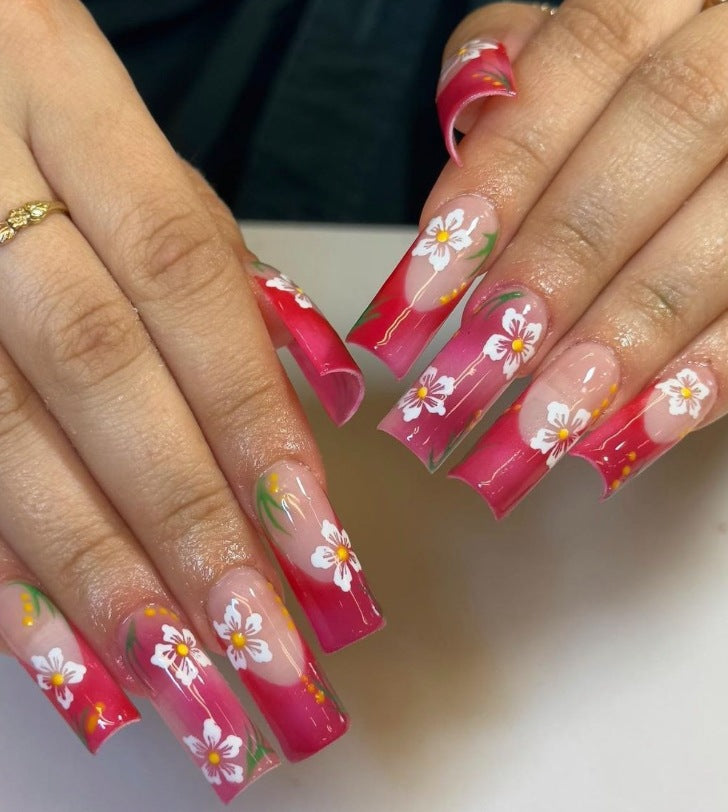 Floral Acrylic Nail Enhancements Kalsten 1789915564