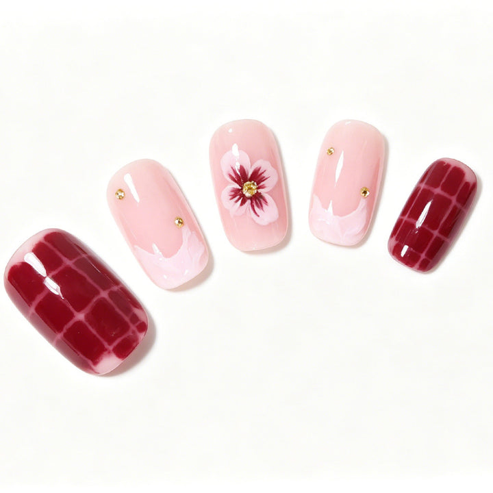 Elegant Floral Acrylic Nail Art Tips Kalsten