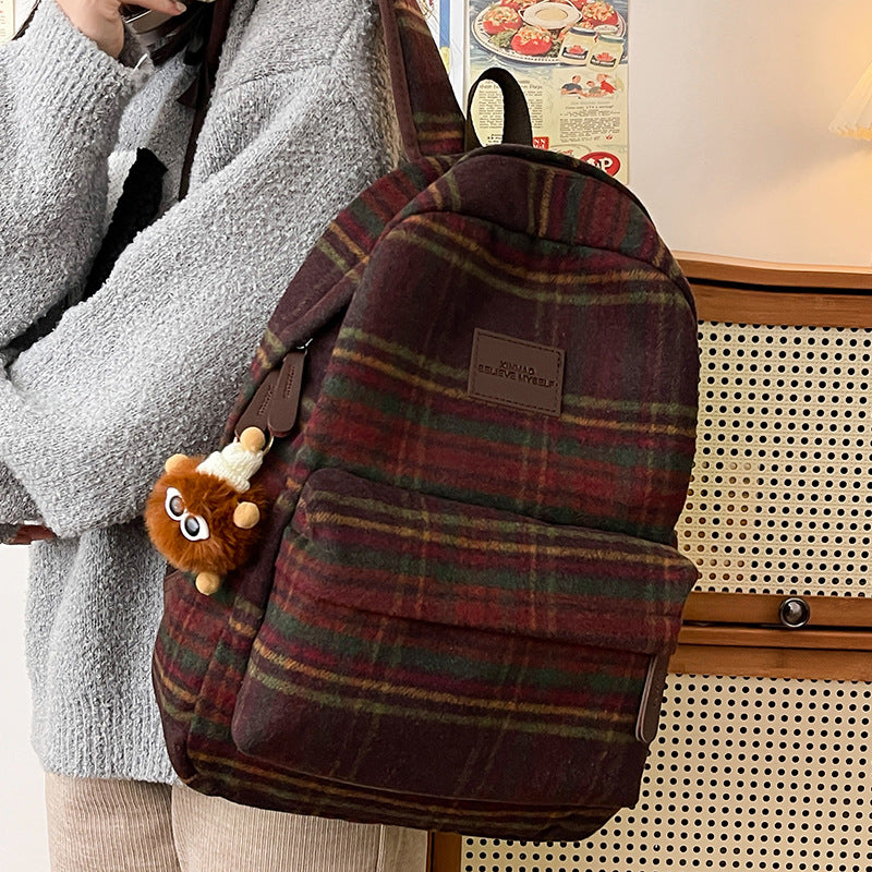 Stylish Plaid Backpack Kalsten