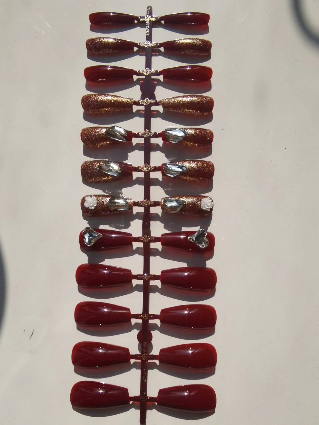 Decorative Press-On Nail Set with 3D Accents Kalsten