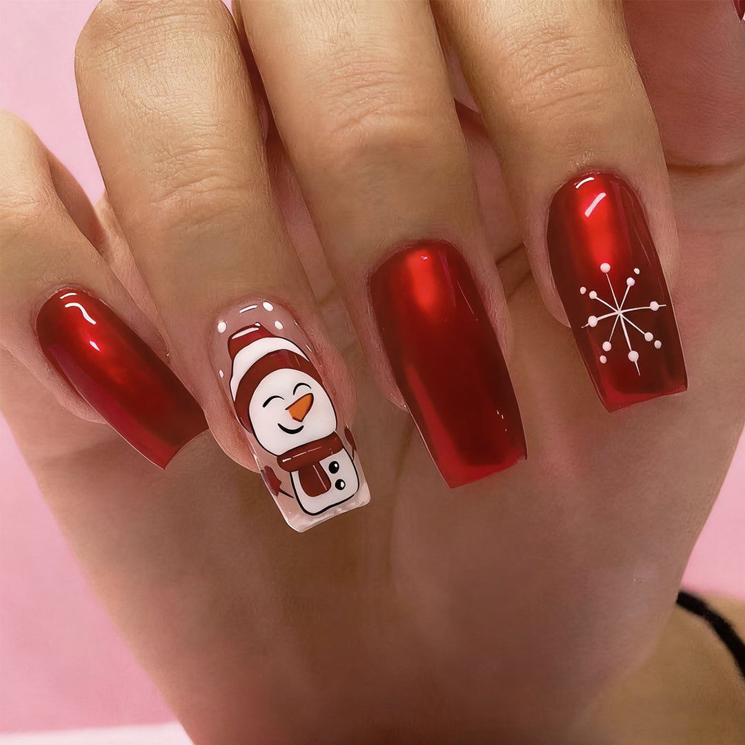 Artificial Nail Set with Colorful Flower Patterns Kalsten