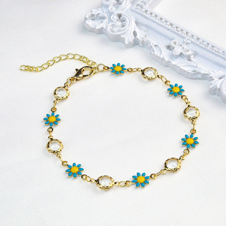 Floral Crystal Charm Bracelet Kalsten