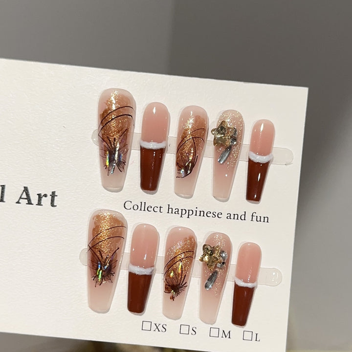Artistic Glitter Press-On Nail Designs