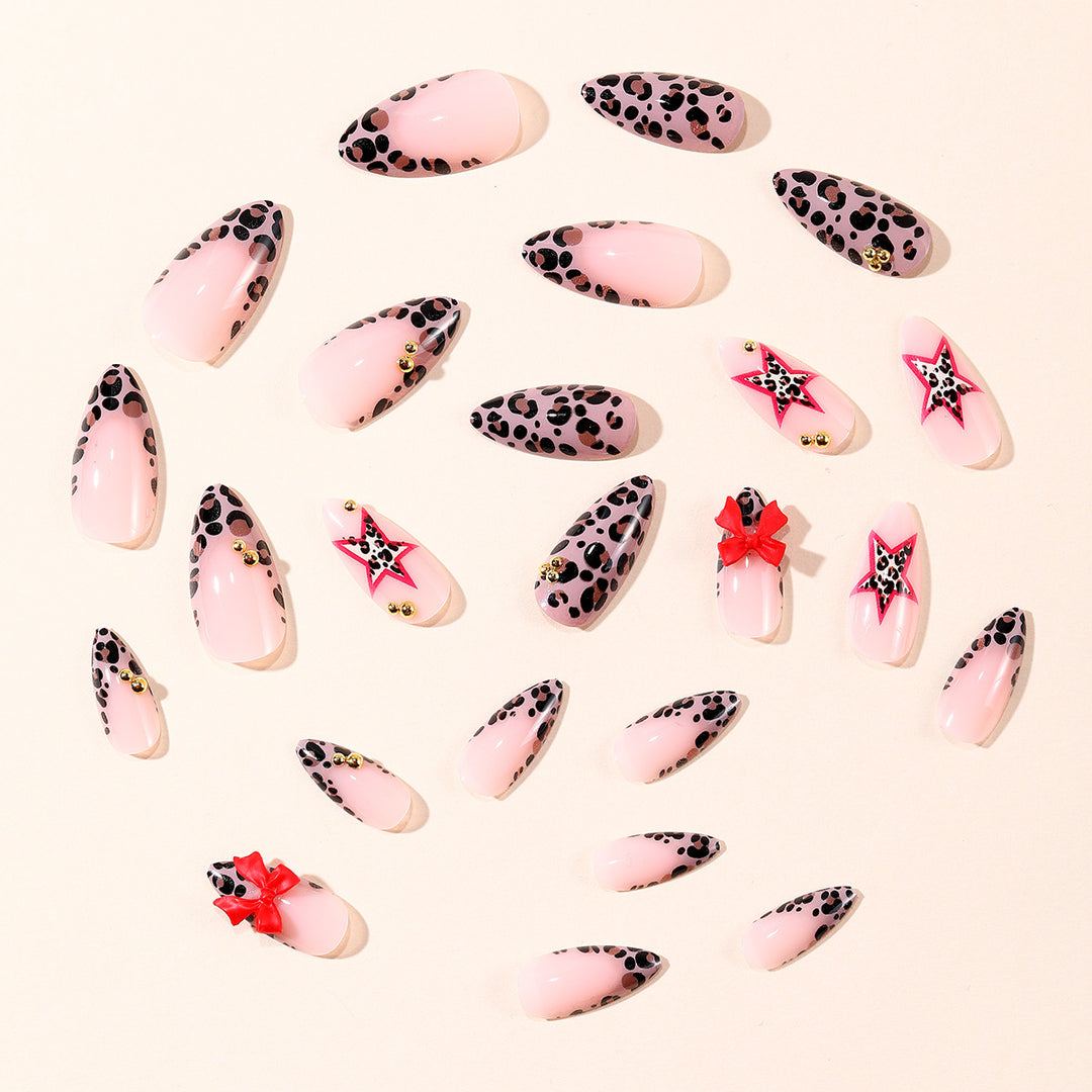 Fierce Leopard Print Stiletto Nail Art Extensions Kalsten