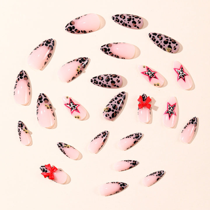 Fierce Leopard Print Stiletto Nail Art Extensions Kalsten