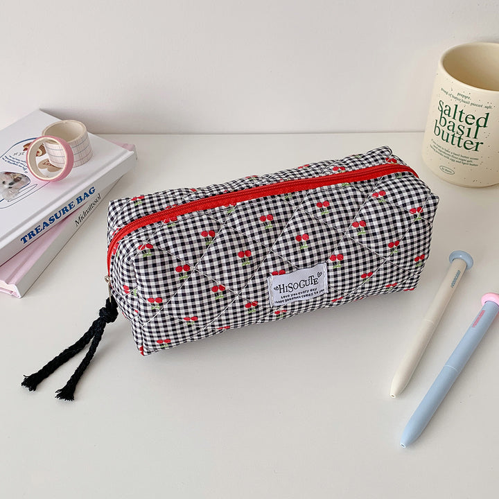 Quilted Cherry Print Pencil Case Kalsten