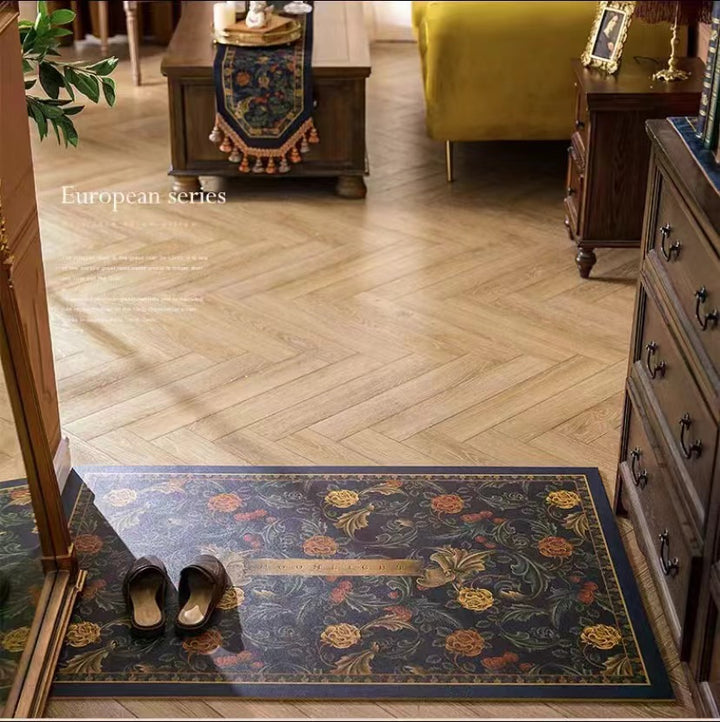 Floral-Patterned Indoor Entrance Mat