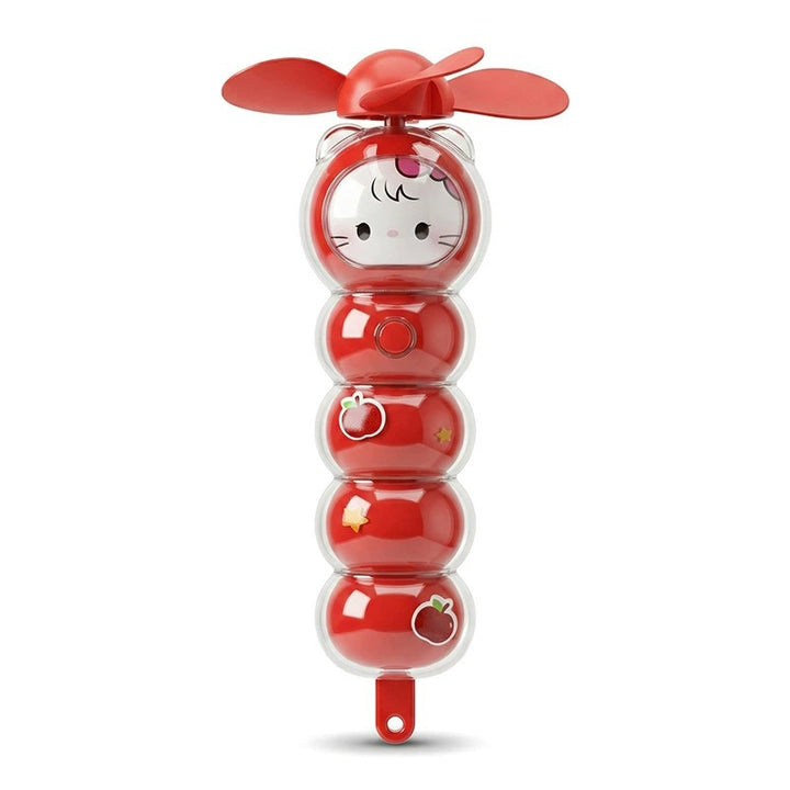 Unisex portable rechargeable handheld fan with cute animal head, soft propeller blades and transparent bead container Kalsten