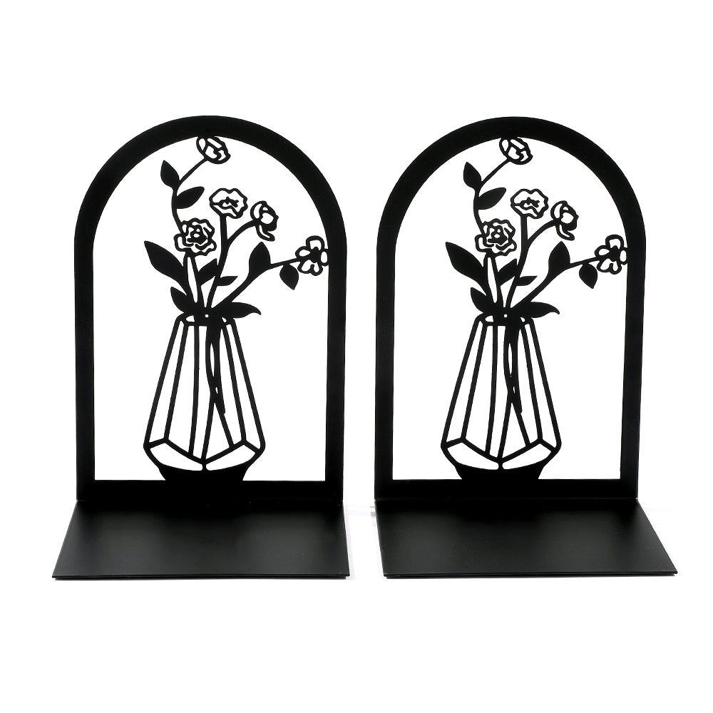 Elegant Floral Metal Bookends