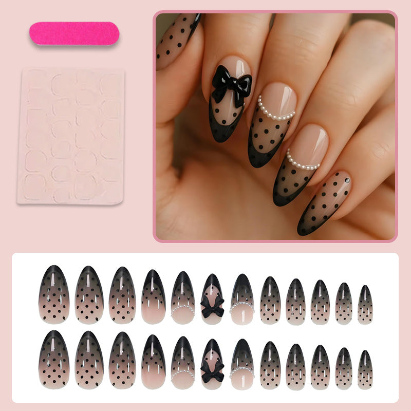 Nail art set with elegant dot and bow pattern Kalsten