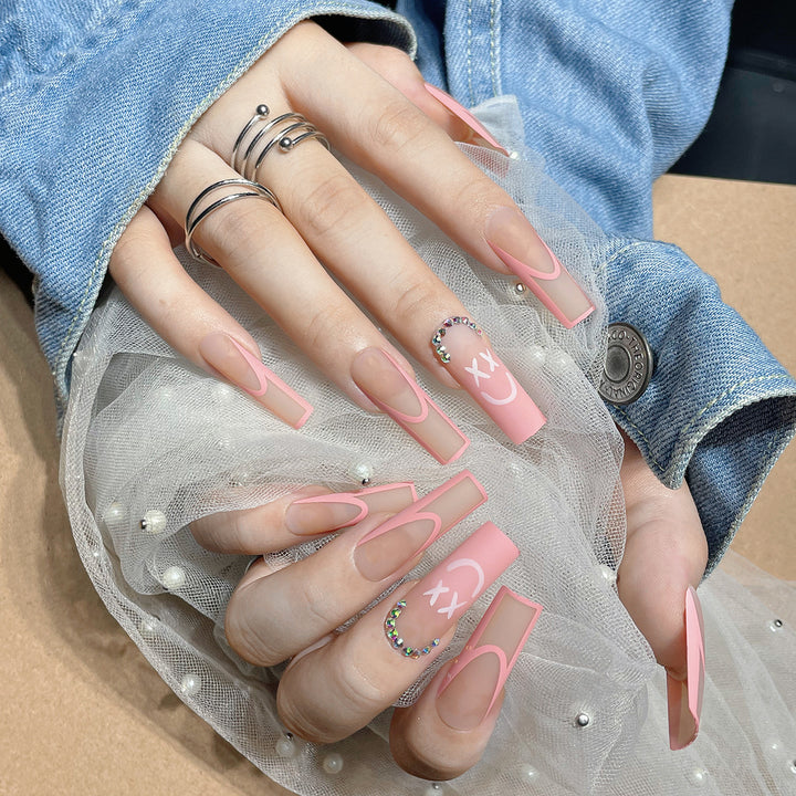 Long Square Press-On Nails with Elegant Design Kalsten