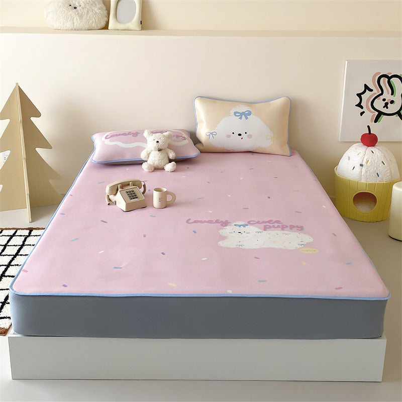 Child mattress topper with cute elephant print and non-slip bottom