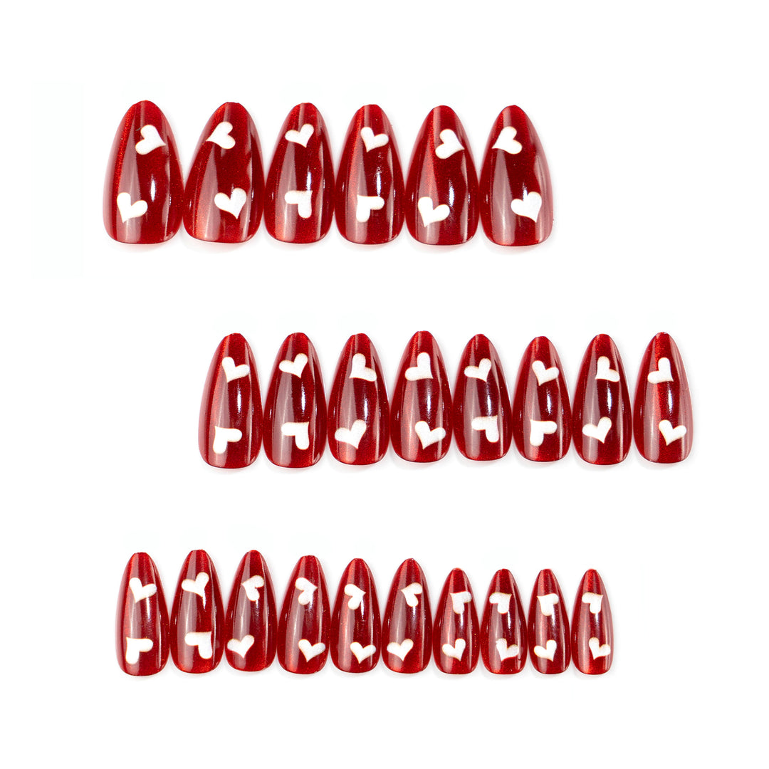 Heart-Inspired Press-On Nail Art