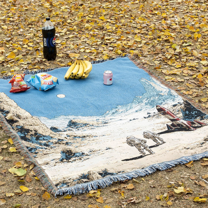 Artistic Space-Themed Throw Blanket