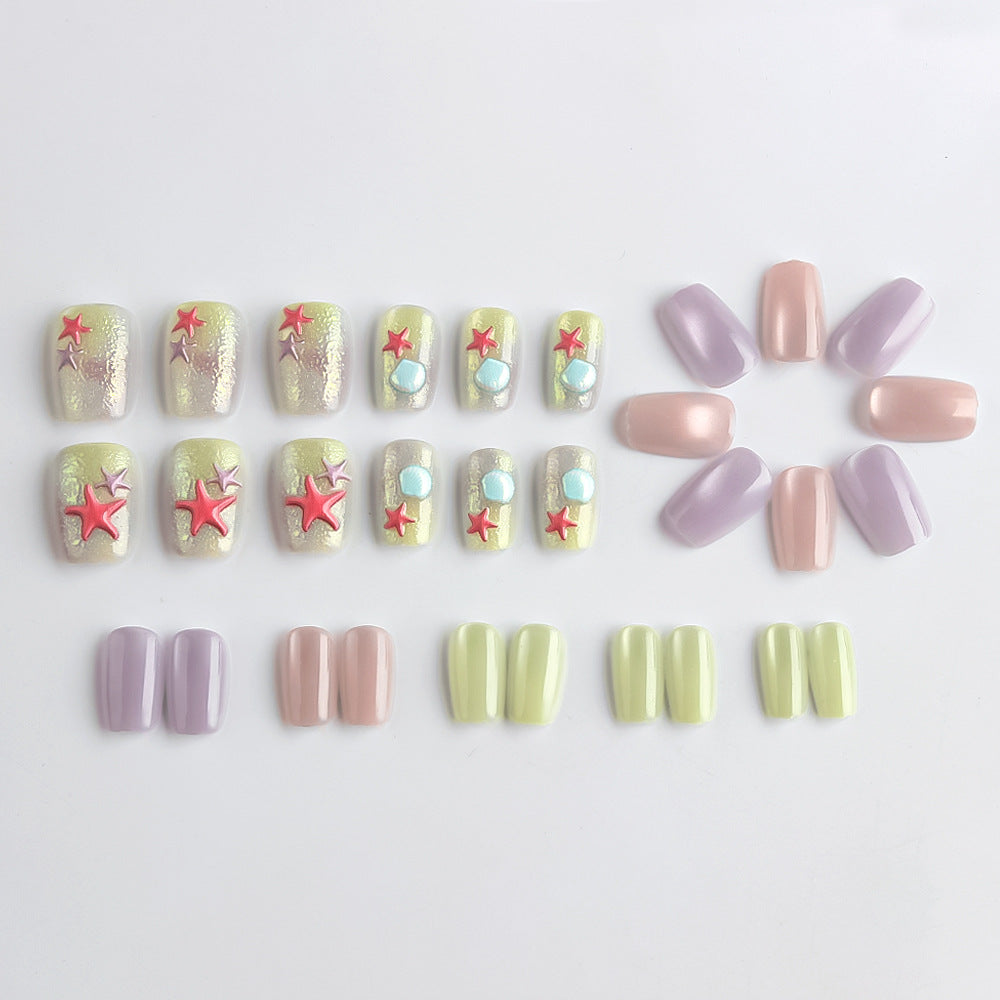 Artistic Beach-Inspired Press-On Nails Kalsten