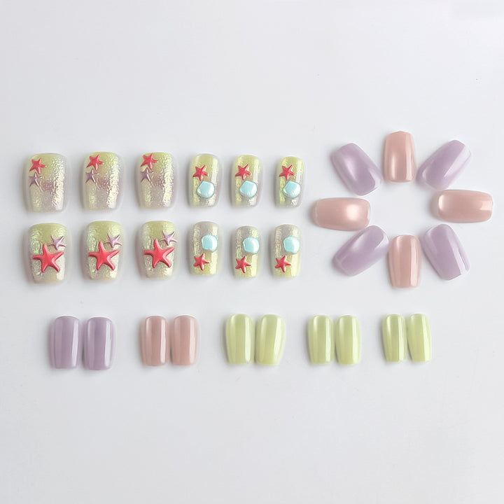 Artistic Beach-Inspired Press-On Nails Kalsten