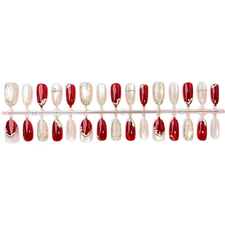 Acrylic nail set with elegant flower and glitter accents Kalsten