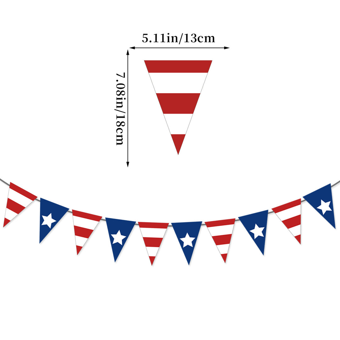 Unisex decorative pennant chain made of weatherproof polyester with star-and-stripe motif and robust attachment tape Kalsten
