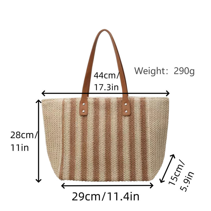 Stylish and Spacious Shopping Bag Made of Refined Straw Mix Kalsten