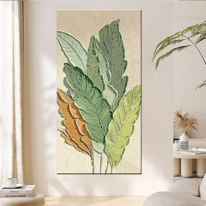 Textured Leaf Canvas Wall Art