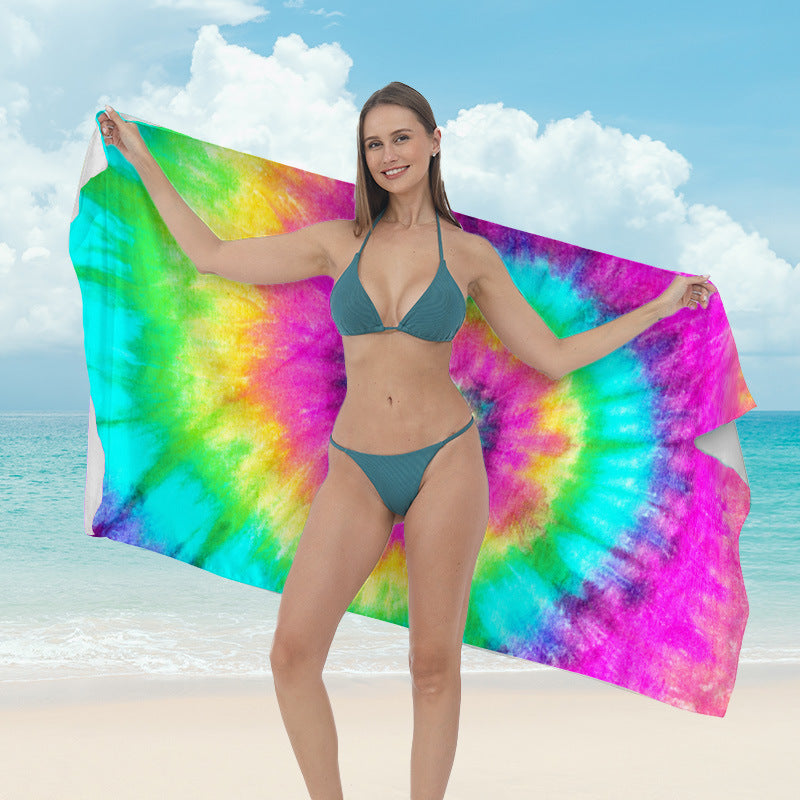 Beach towel with vibrant tropical plant motif Kalsten