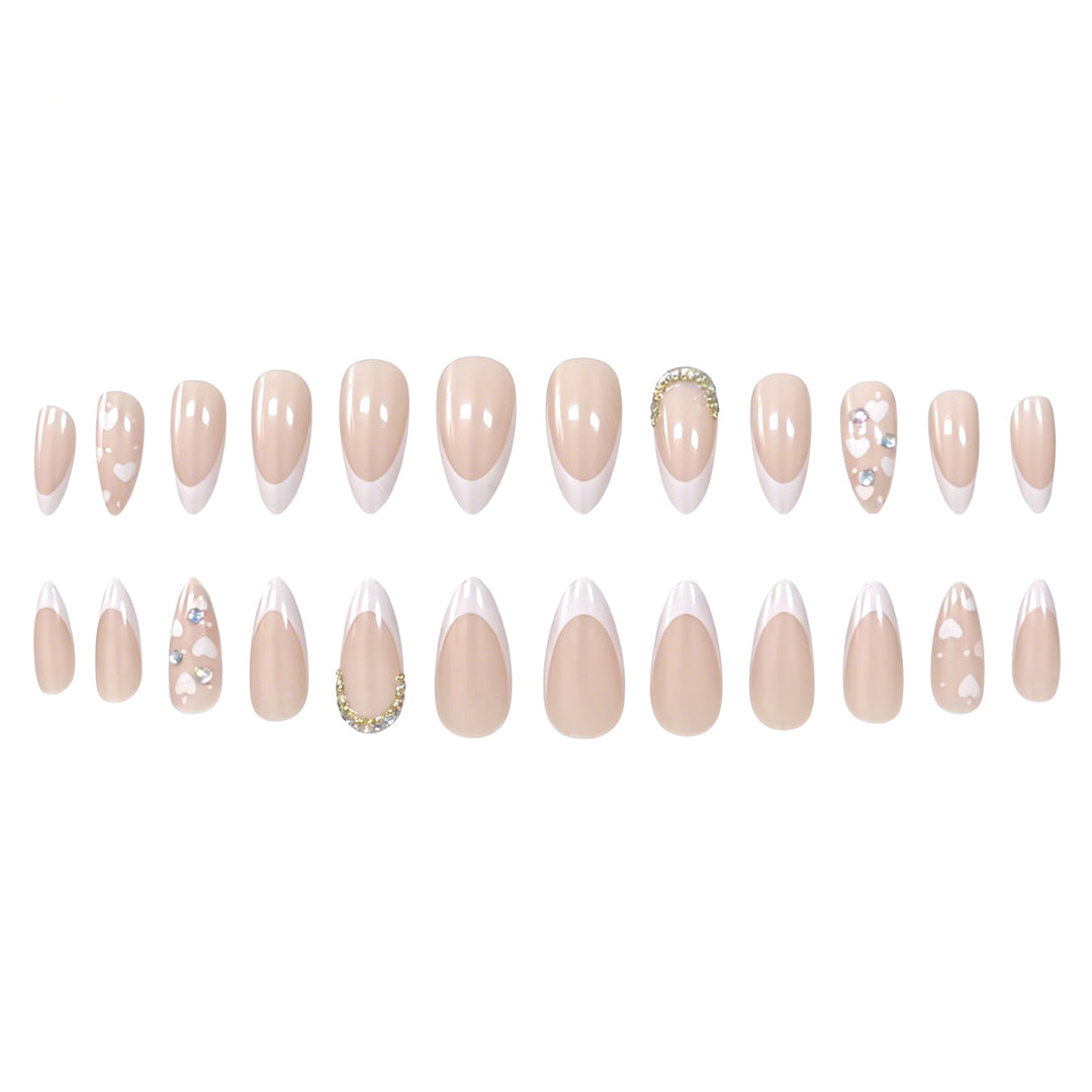 Elegant Almond-Shaped French Tip Nail Art Kalsten