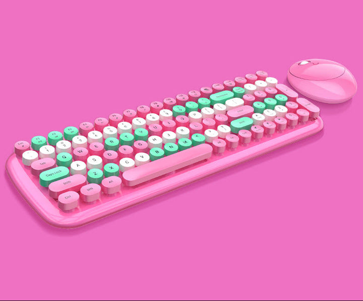 Retro Style Wireless Keyboard and Mouse Set Kalsten