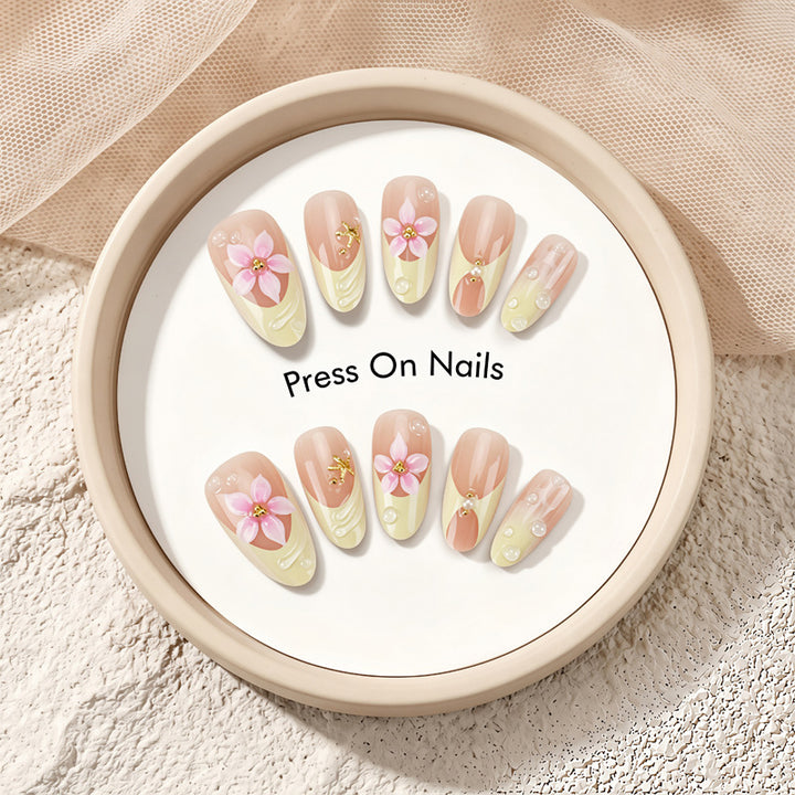Floral-Themed Press-On Nail Art Set Kalsten