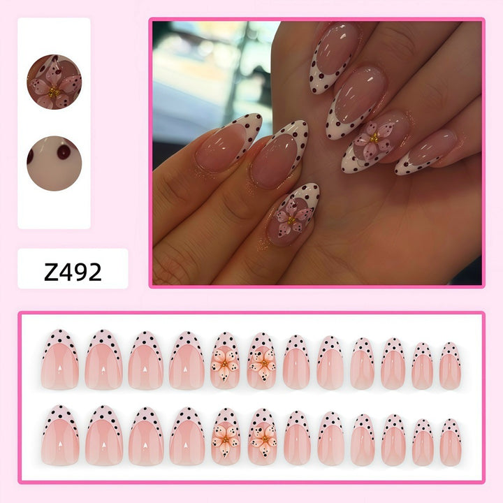 Art Nails in Elegant Flower and Dot Design Kalsten