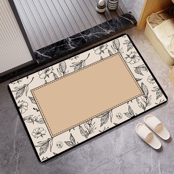 Floral Patterned Bathroom Mat Kalsten