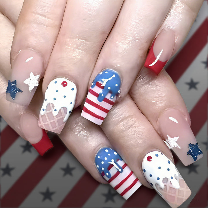 Creative Ice Cream-Themed Press-On Nails Kalsten