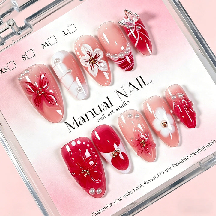 Decorative Floral Press-On Nail Art Collection Kalsten