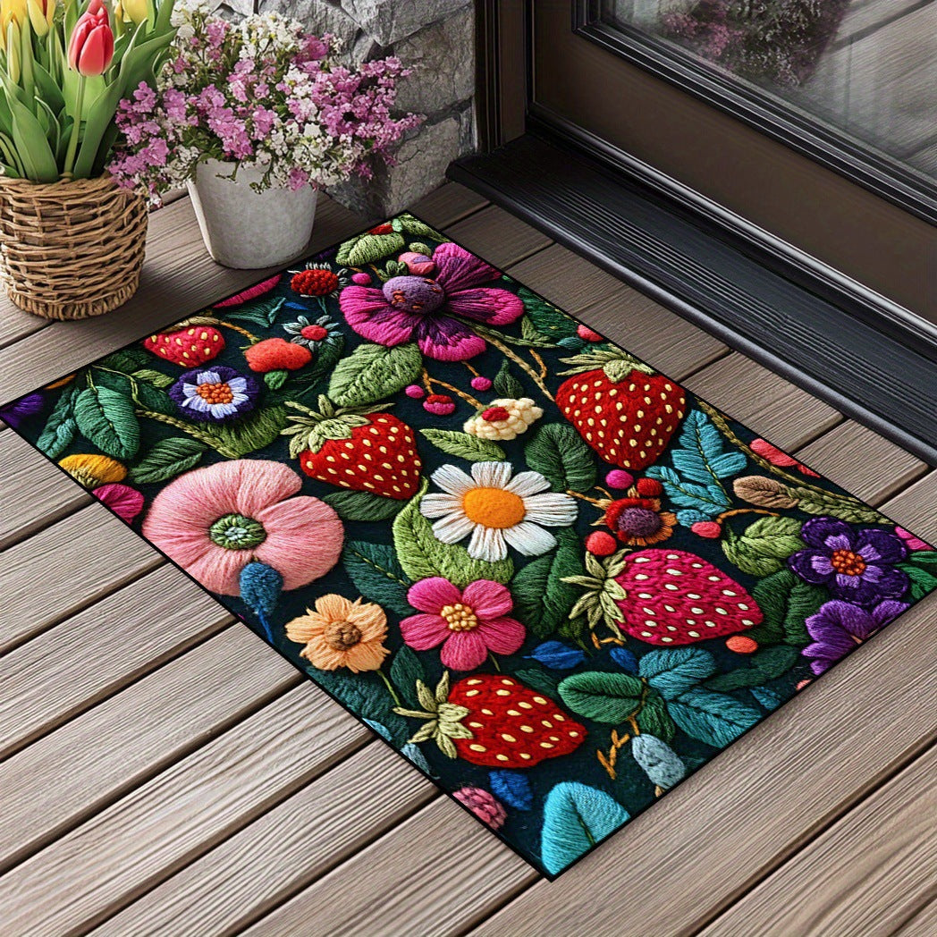 Artistic Floral Design Doormat