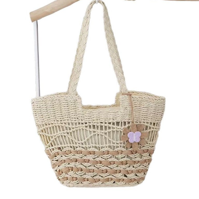 Braided shopping bag with decorative elements Kalsten