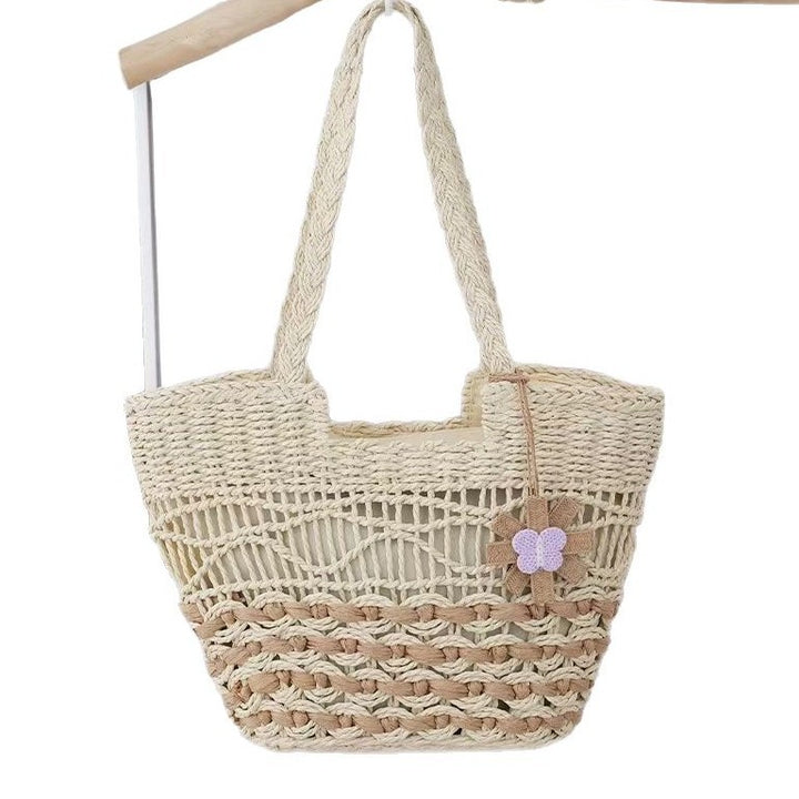 Braided shopping bag with decorative elements Kalsten