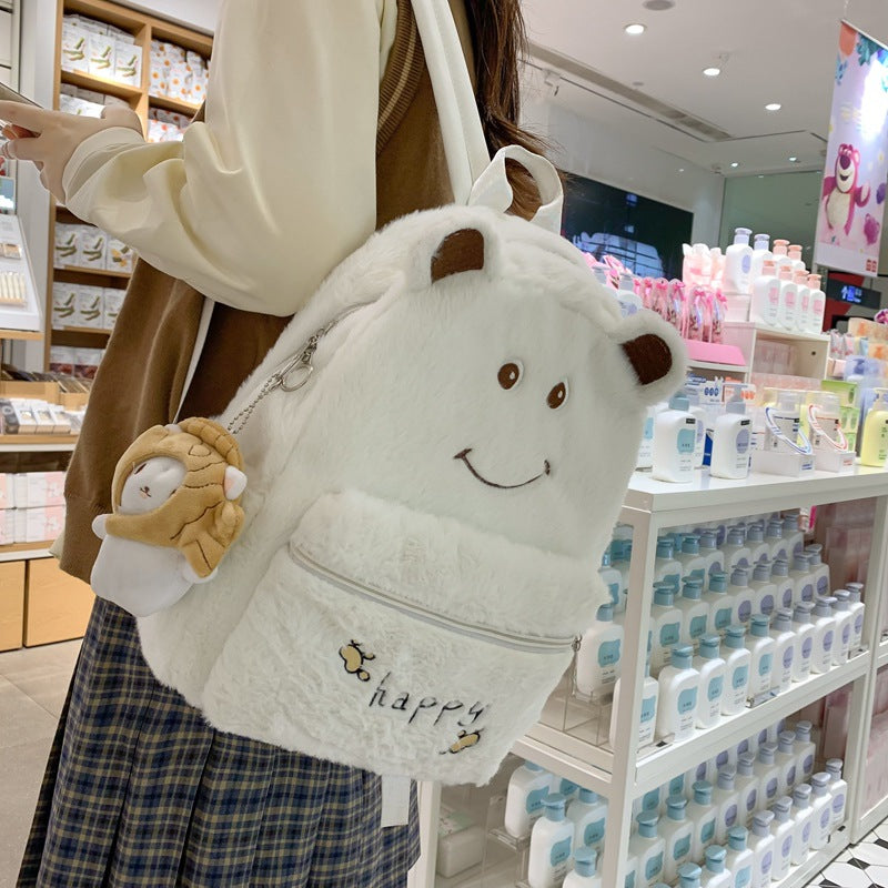 Plush Bear-Themed Backpack