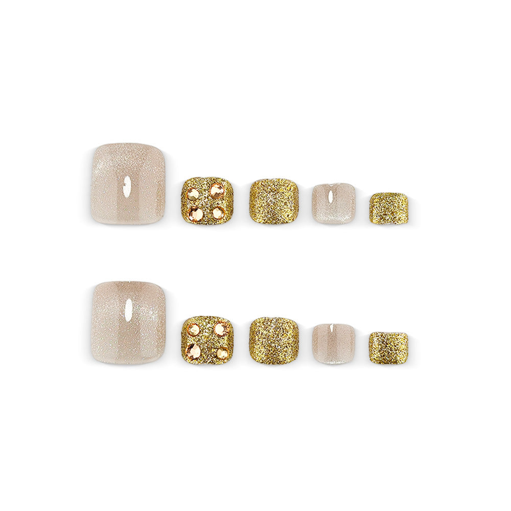 Artificial nails with elegant glitter effect Kalsten