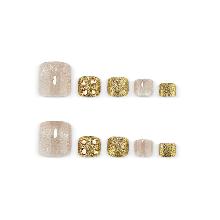 Artificial nails with elegant glitter effect Kalsten