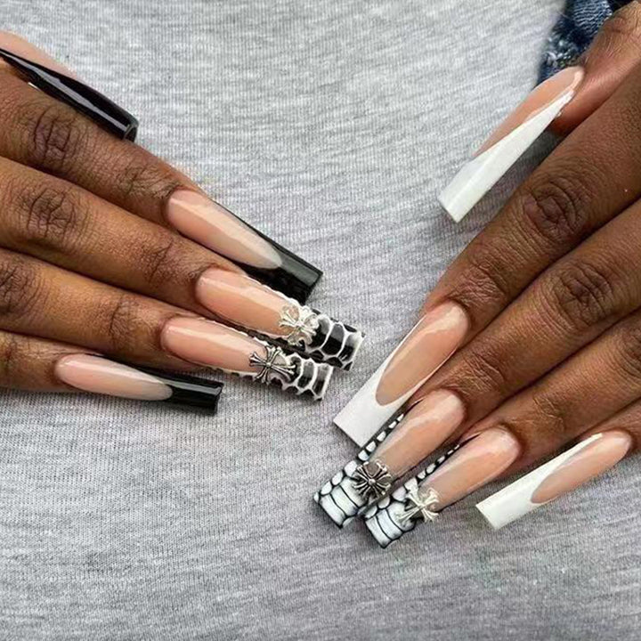 Artificial nail set with elegant 3D decorations and creative designs Kalsten