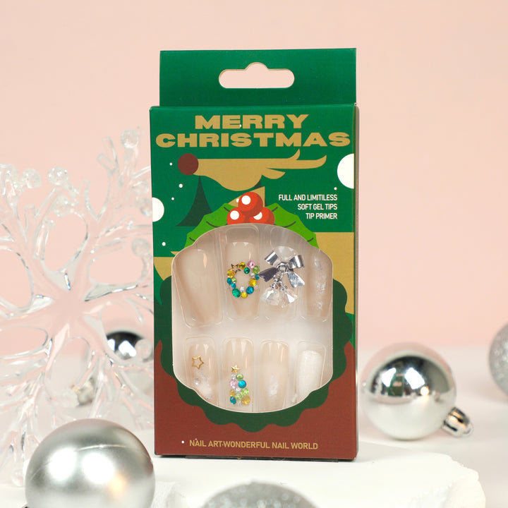 Artful nail extensions with elegant crystal embellishments Kalsten