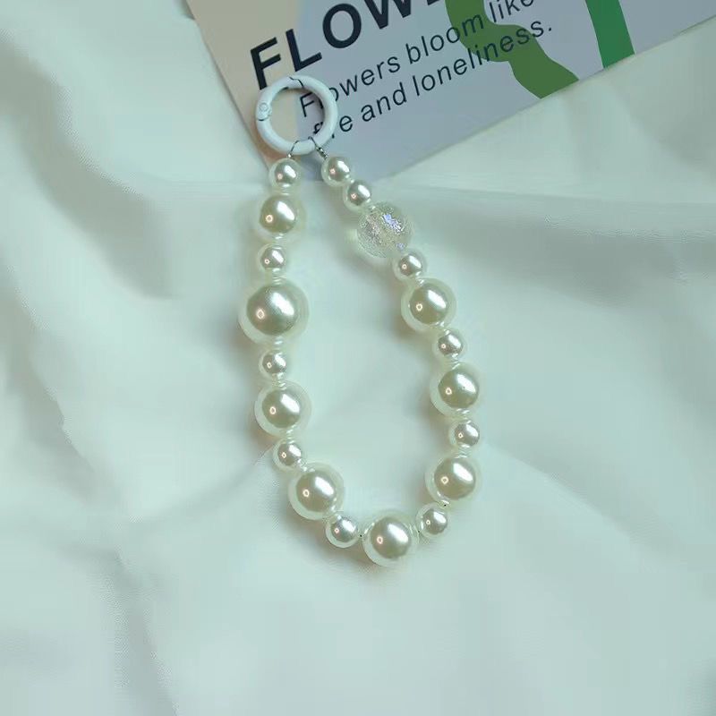 Elegant Pearl and Black Bead Charm Bracelet Kalsten