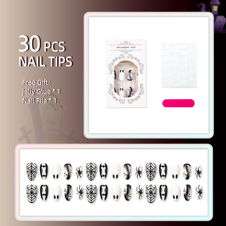 Halloween-Themed Press-On Nail Art Set 1790738549