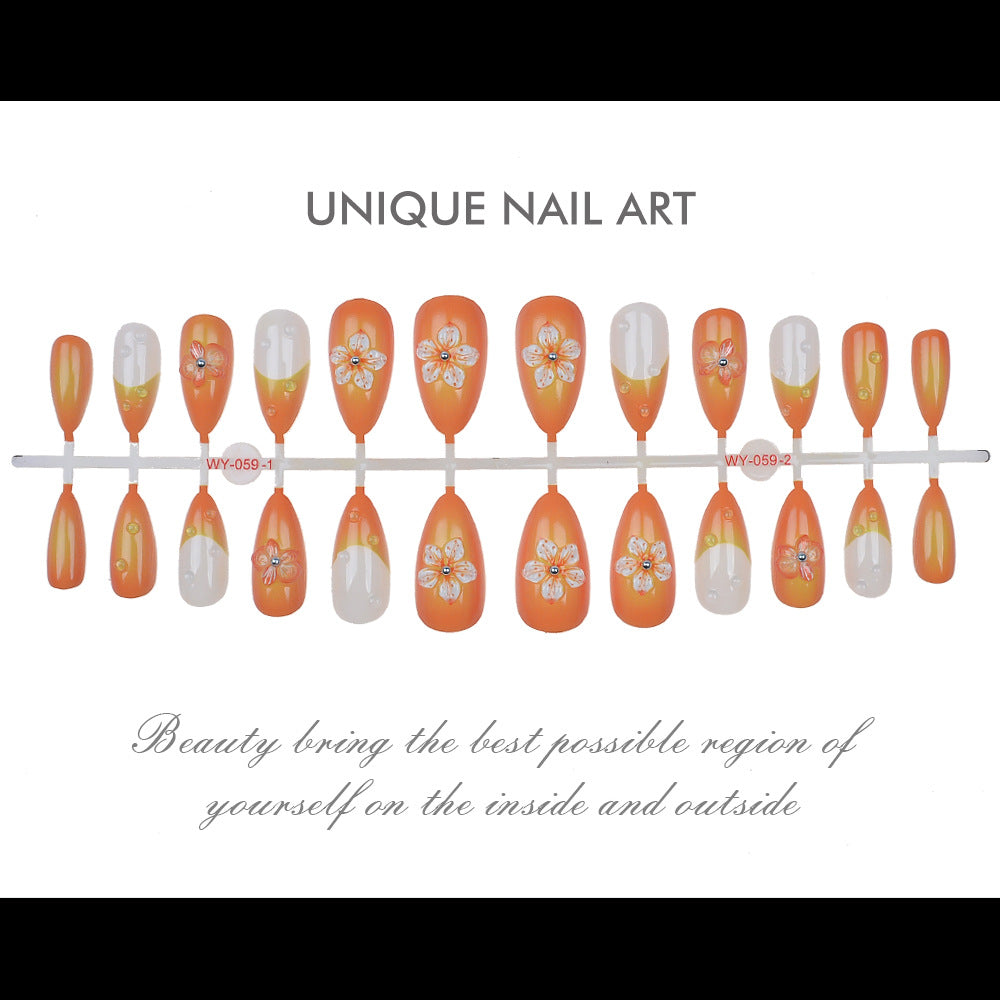 Floral-Decorated Press-On Nail Set Kalsten