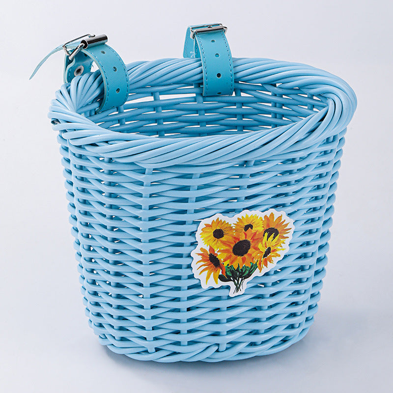 Unisex storage basket with elegant leather handles Kalsten