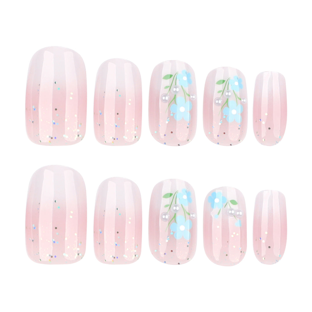 Artful nail extensions with floral design Kalsten