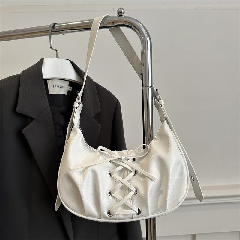 Stylish Lace-Up Shoulder Bag