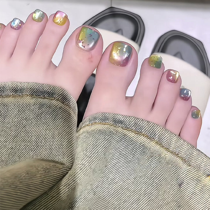High-Quality Press-On Nail Art Set with Iridescent Finish Kalsten