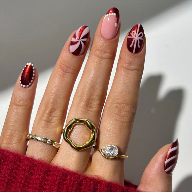 Festive Glittery Press-On Nails Set Kalsten