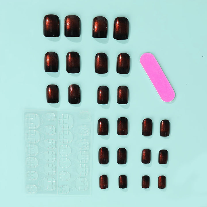 Elegant artificial nails with metallic shine and modern design Kalsten