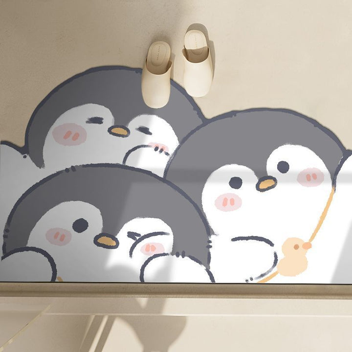 Cute Penguin-Themed Bath Mat Kalsten